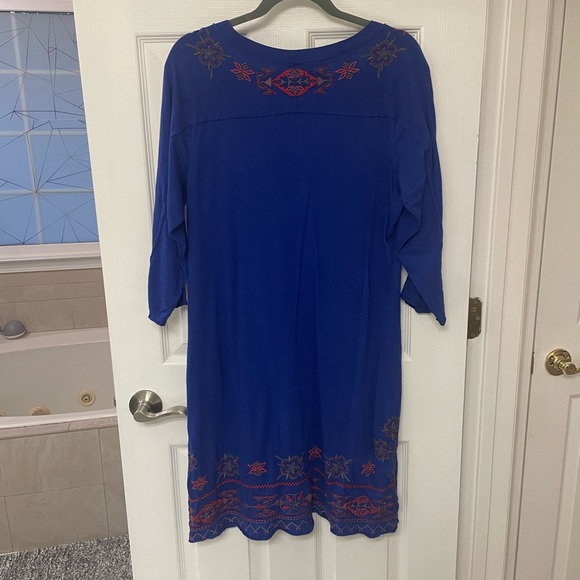 Johnny Was Embroidered Blue Dress - Picture 3 of 6
